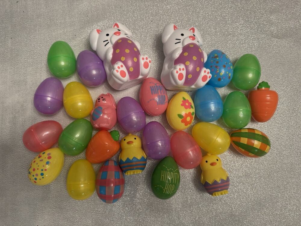 Lot of 28 Easter Eggs Bunnies Carrots Chicks Flowers Stickers Egg Hunt